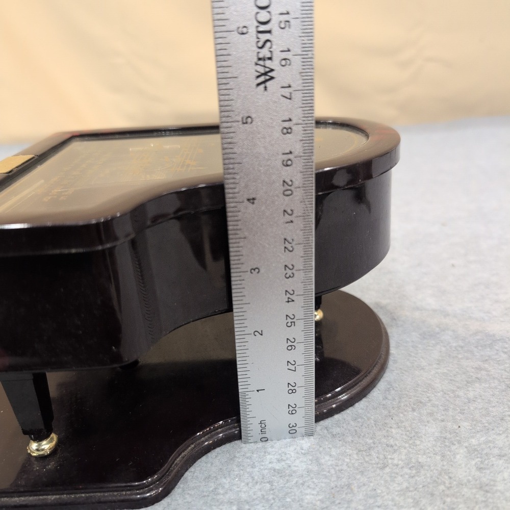 Kings Black Musical Grand Piano Trinket Box Hinged Lid Plays Music - READ: Dusty - Picture 6 of 8